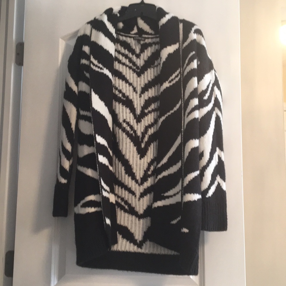 Black and white zebra Express Cardigan
